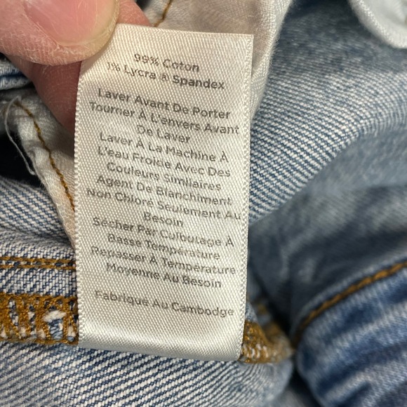 Talbots Easy Straight Ankle Blue Jeans Pearl Wash Distressed Hem Womens Size 12 - Picture 8 of 12